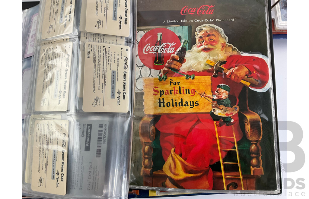 Album of Coke Cola Collector Cards Including Series 2, 4, Advertising Material With, Olivia II, Phantom, Futera Hot Surf, 30 Years of Magic