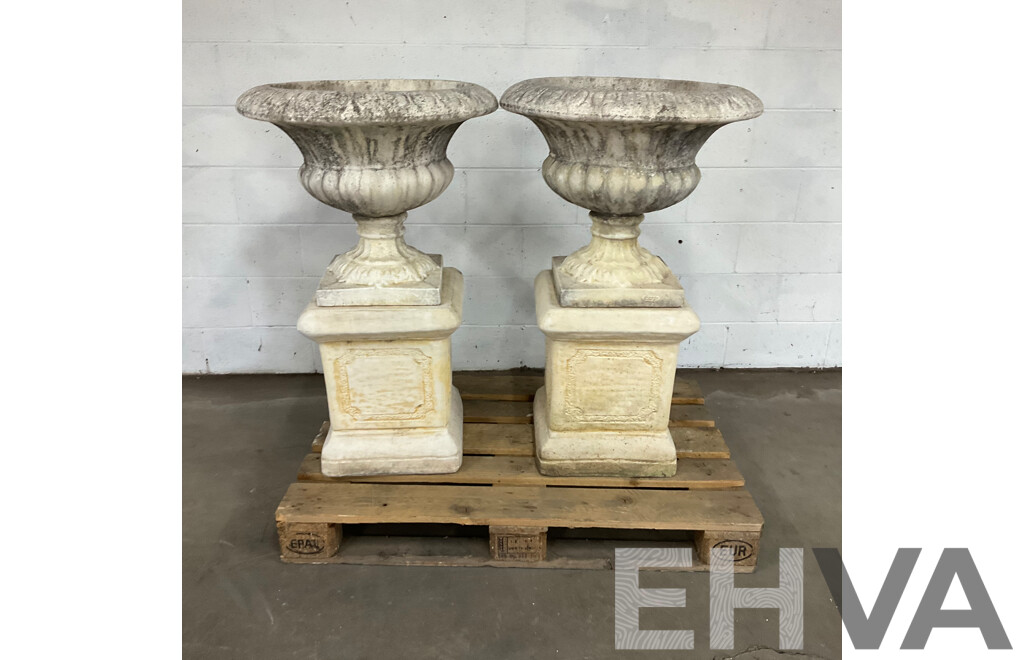 PAIR of Stone Urn Planters