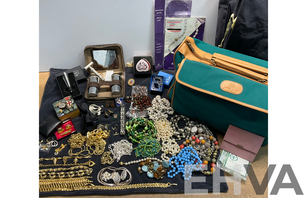 Vintage EMMA PAGE Jewellery , Vintage Razor Shaving Accessories in Case, Cuff Links and More