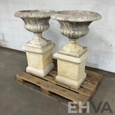 PAIR of Stone Urn Planters