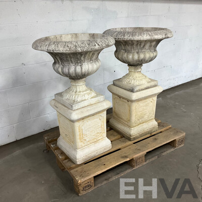 PAIR of Stone Urn Planters