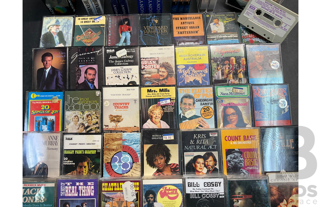 Collection Approx 60 Rock & Pop and Unused Cassettes Tapes - Including Allan Hatten, Neville Brothers, Brian Porter and Much More