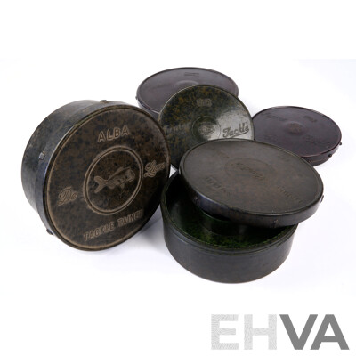 alvey fishing tackle box bakelite ROUND Collection Five Vintage Bakelite -