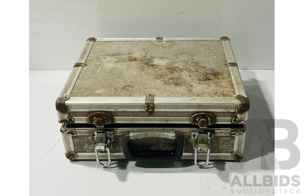 Pair of Vintage Minolta Cameras and Lenses in Weathered Case with Foam Insets