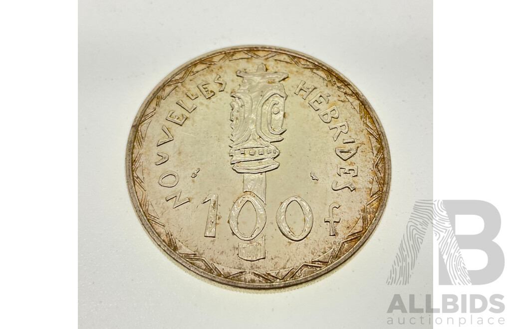 New Hebrides 1966 Silver One Hundred Francs Coin .835