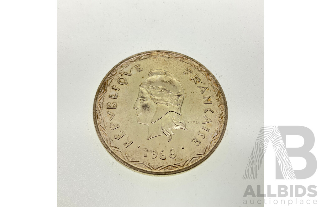 New Hebrides 1966 Silver One Hundred Francs Coin .835