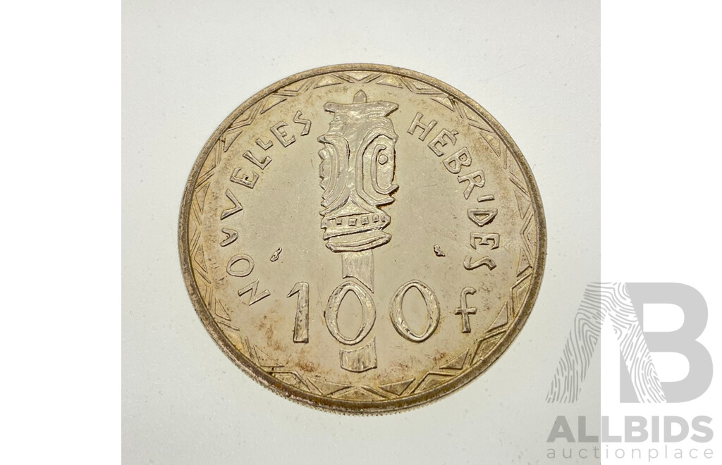 New Hebrides 1966 Silver One Hundred Francs Coin .835