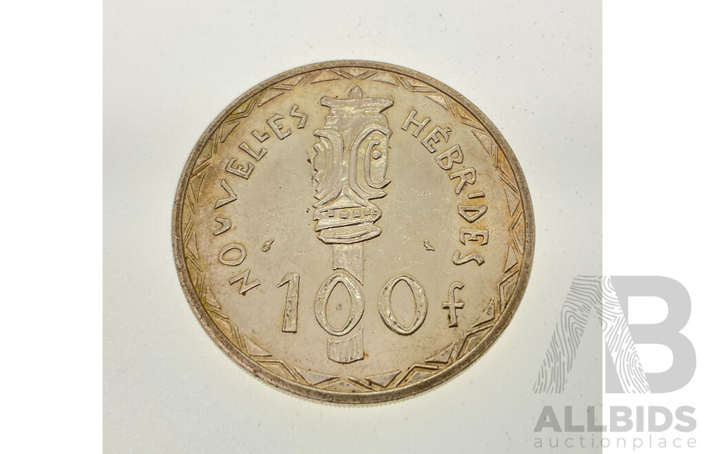 New Hebrides 1966 Silver One Hundred Francs Coin .835