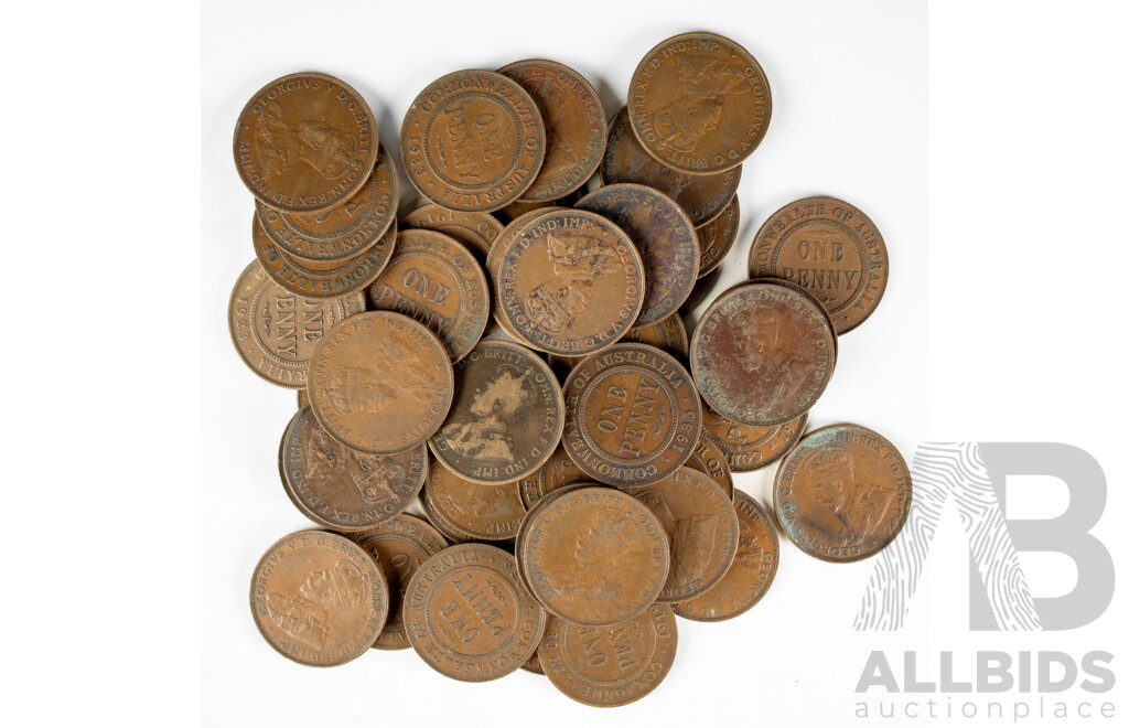 Forty Three Australian KGV Pennies, Examples Spanning 1911 to 1936