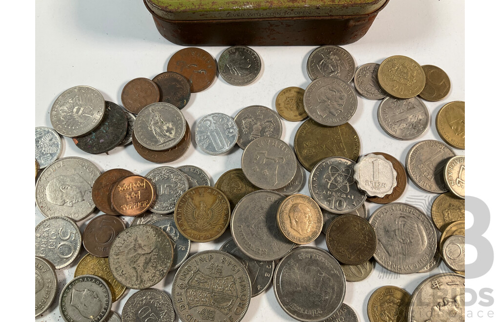 Collection of Vintage International Coins Including United Kingdom, USSR, China, France, Greece, Thailand, Spain Norway and More