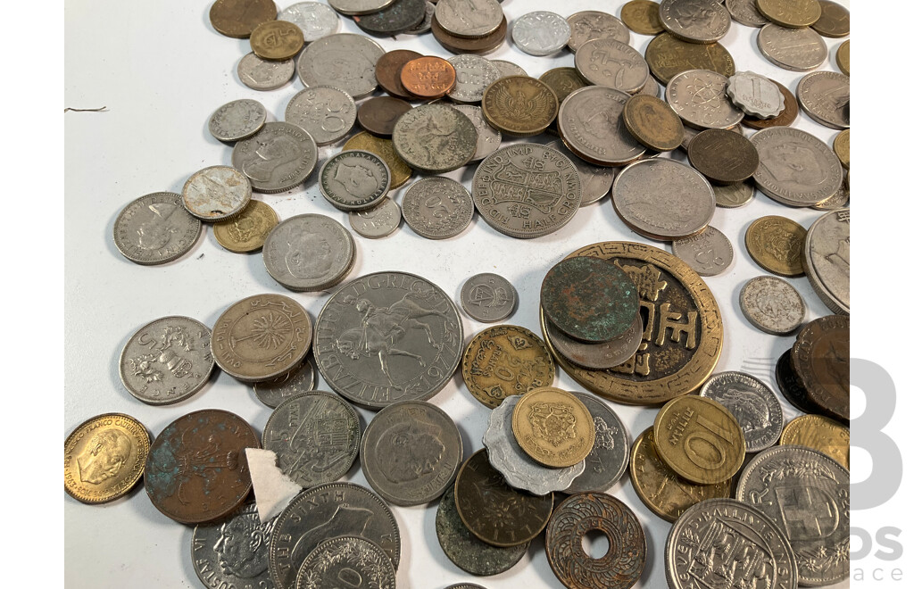 Collection of Vintage International Coins Including United Kingdom, USSR, China, France, Greece, Thailand, Spain Norway and More