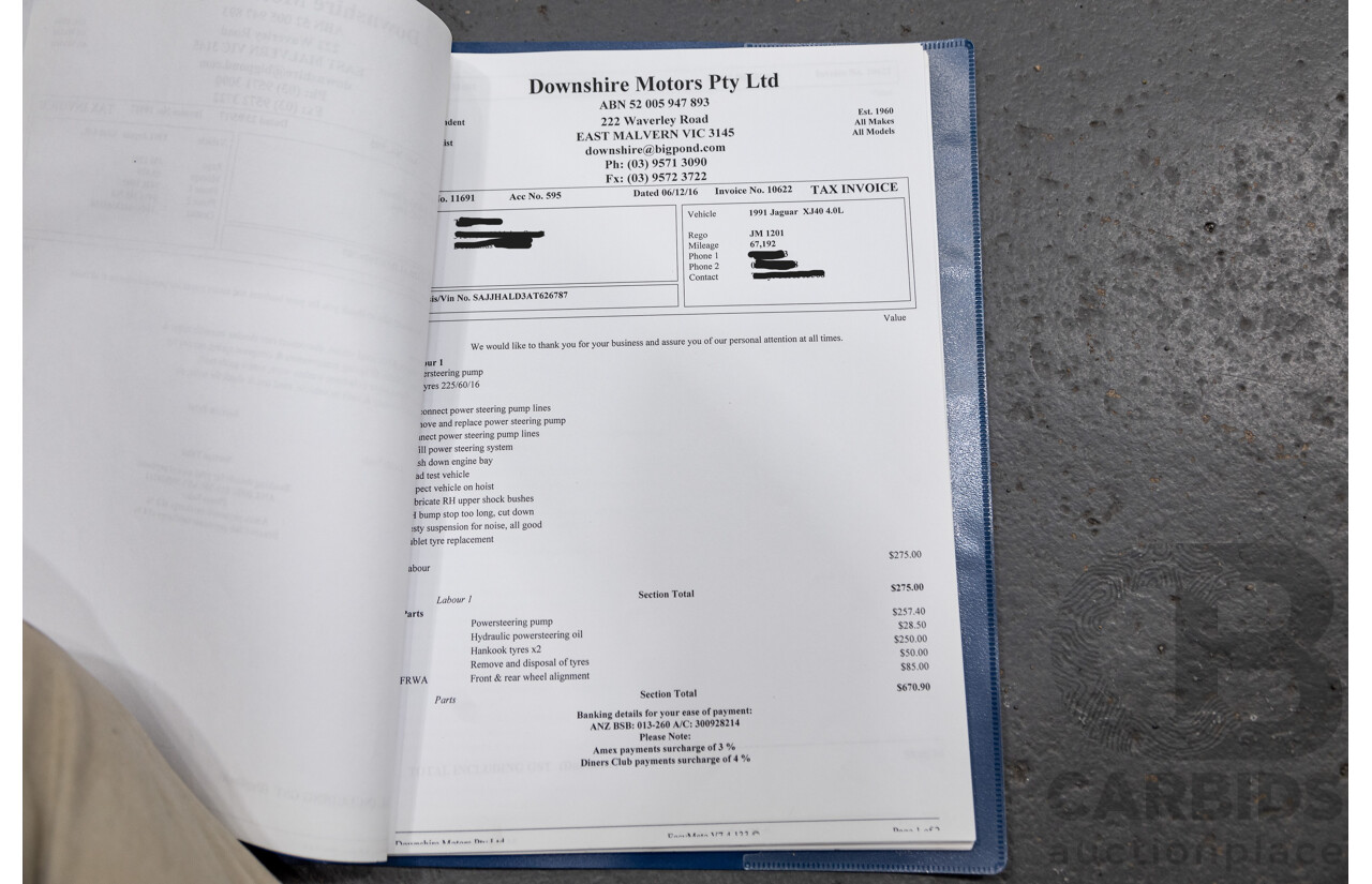 06/1991 Jaguar Sovereign JH 4d Sedan Metallic Bronze 4.0L