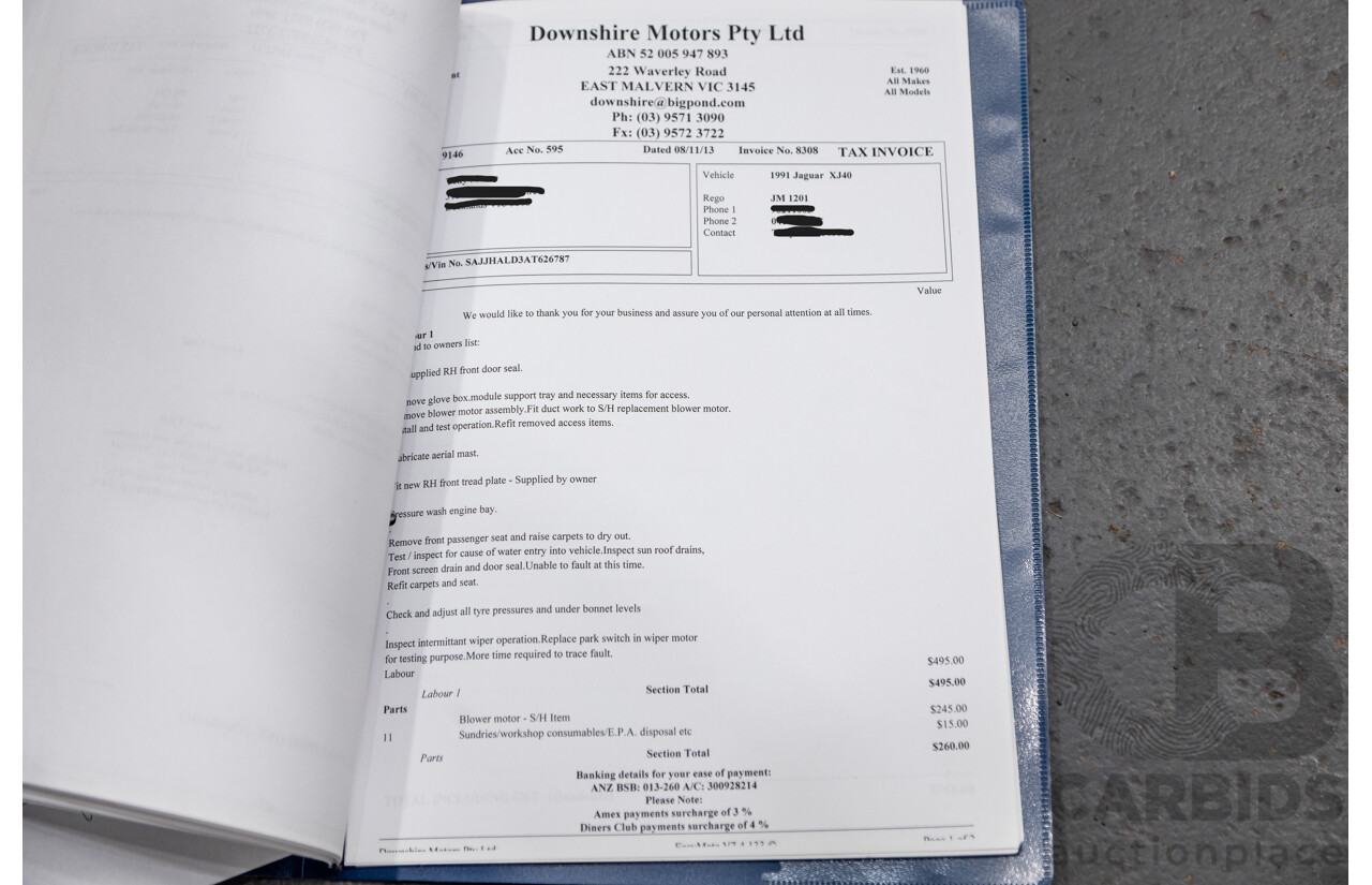 06/1991 Jaguar Sovereign JH 4d Sedan Metallic Bronze 4.0L