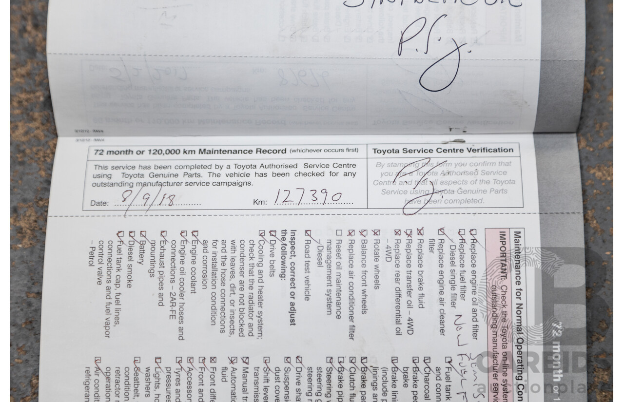 3/2013 Toyota Rav4 Cruiser (AWD)  ALA49R 4d Wagon Glacier White Turbo Diesel 2.2L