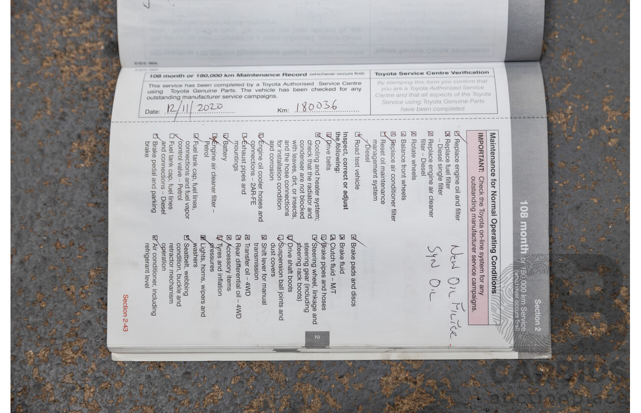 3/2013 Toyota Rav4 Cruiser (AWD)  ALA49R 4d Wagon Glacier White Turbo Diesel 2.2L