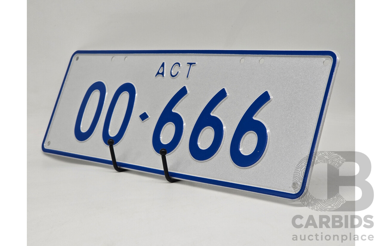 ACT 5 Character Motor Vehicle Number Plate - OO.666