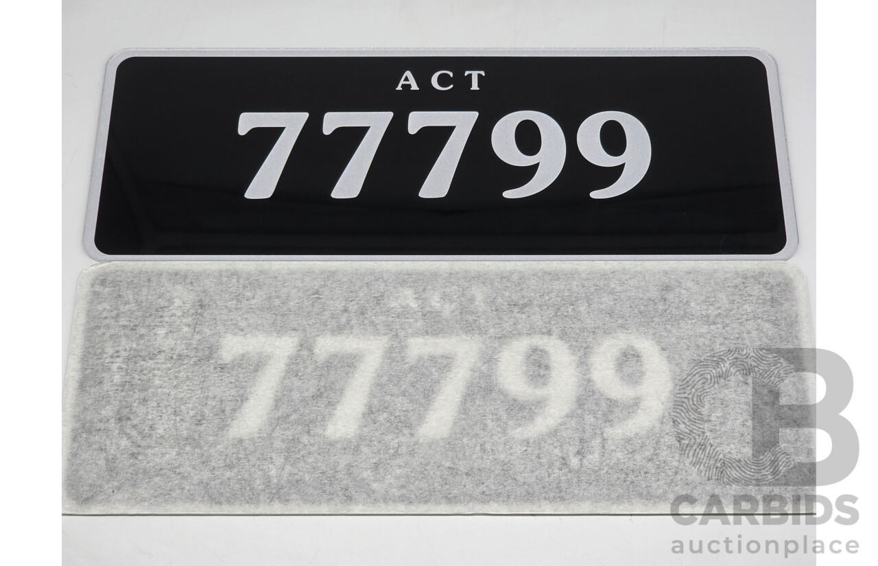 ACT 5 Digit Motor Vehicle Number Plate - 77799