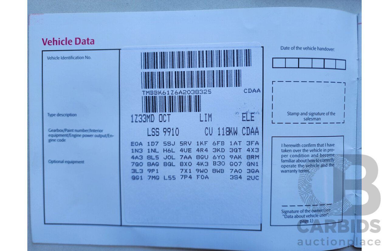 11/2009 Skoda Octavia 1.8 TSI 1Z MY09 5d Liftback Black 1.8L