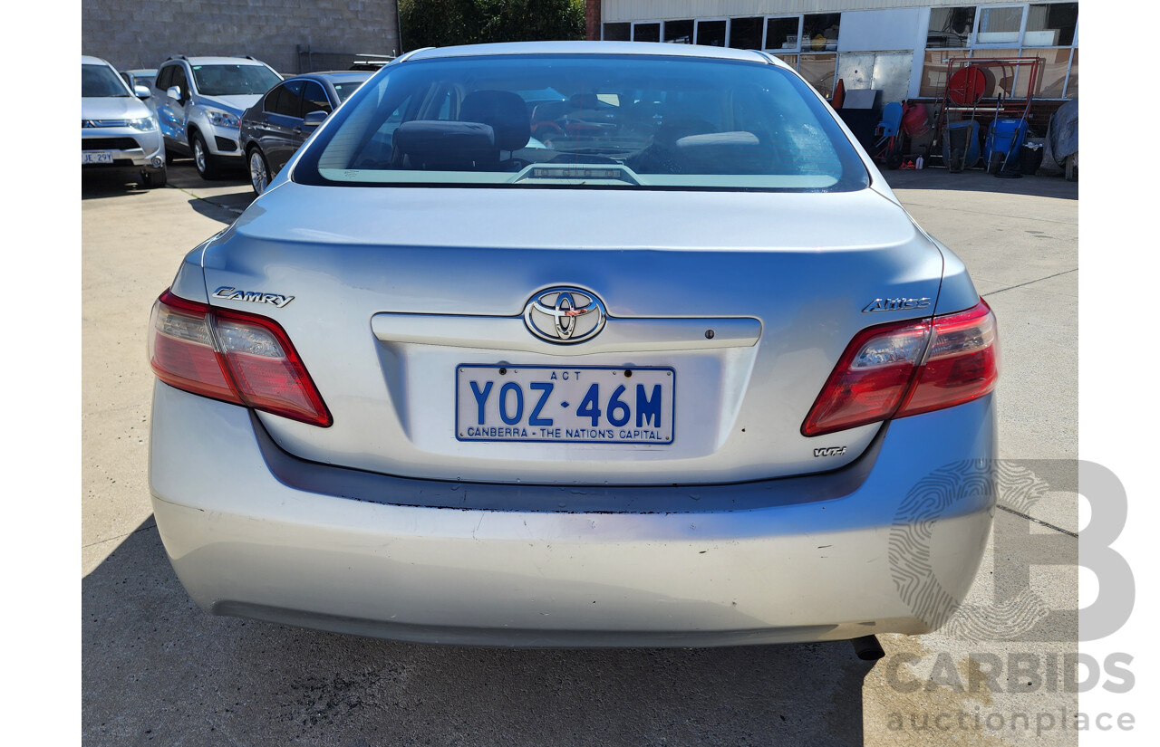 12/2007 Toyota Camry Altise ACV40R 4d Sedan Silver Or Chrome 2.4L