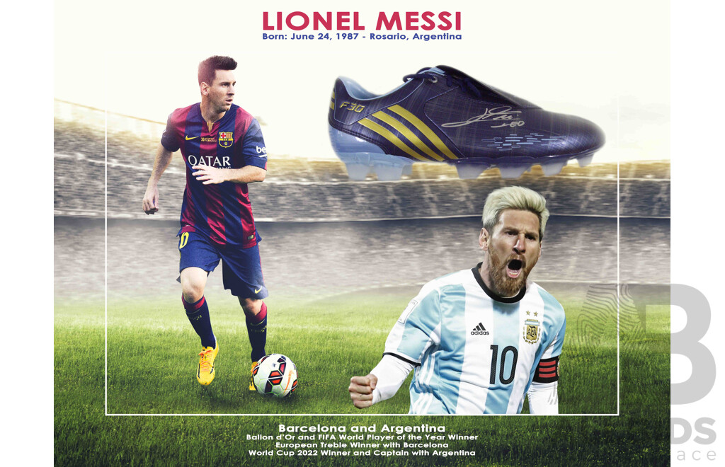 Lionel Messi - Football Boot Box Framed and Hand Signed