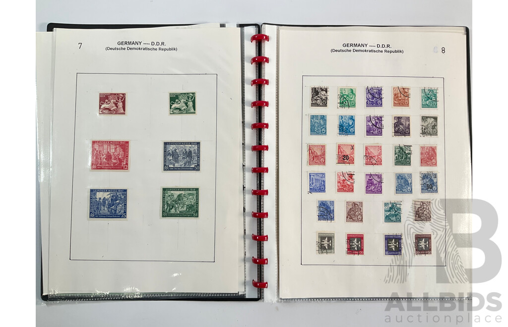 Album of Hinged Antique/Vintage Stamps Including Gambia, Germany, Gibraltar, Gold Coast, Greece, Georgia, Guadeloupe, Guatemala, Guyana, Haiti, Hedjaz, Hong Kong, Hungary, Iceland