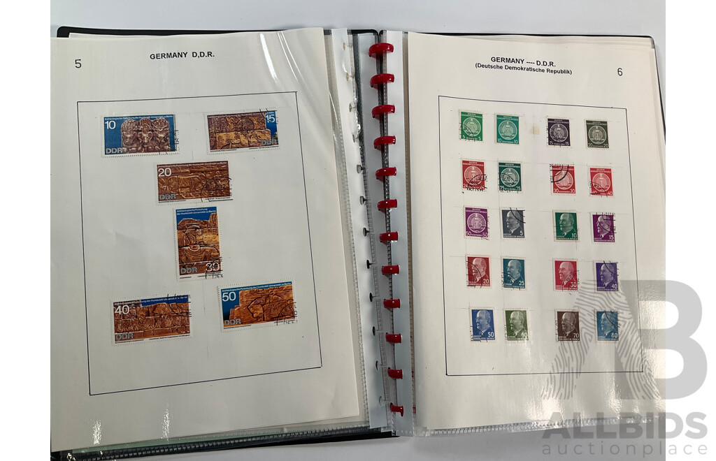 Album of Hinged Antique/Vintage Stamps Including Gambia, Germany, Gibraltar, Gold Coast, Greece, Georgia, Guadeloupe, Guatemala, Guyana, Haiti, Hedjaz, Hong Kong, Hungary, Iceland