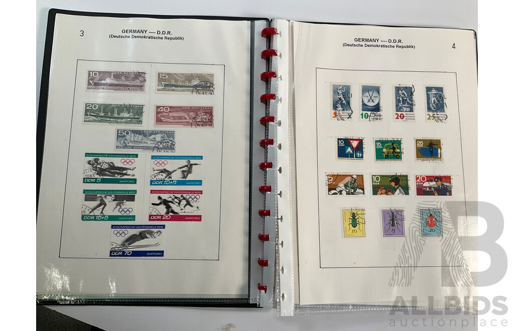 Album of Hinged Antique/Vintage Stamps Including Gambia, Germany, Gibraltar, Gold Coast, Greece, Georgia, Guadeloupe, Guatemala, Guyana, Haiti, Hedjaz, Hong Kong, Hungary, Iceland