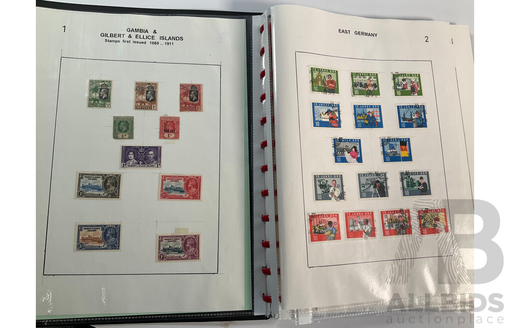 Album of Hinged Antique/Vintage Stamps Including Gambia, Germany, Gibraltar, Gold Coast, Greece, Georgia, Guadeloupe, Guatemala, Guyana, Haiti, Hedjaz, Hong Kong, Hungary, Iceland