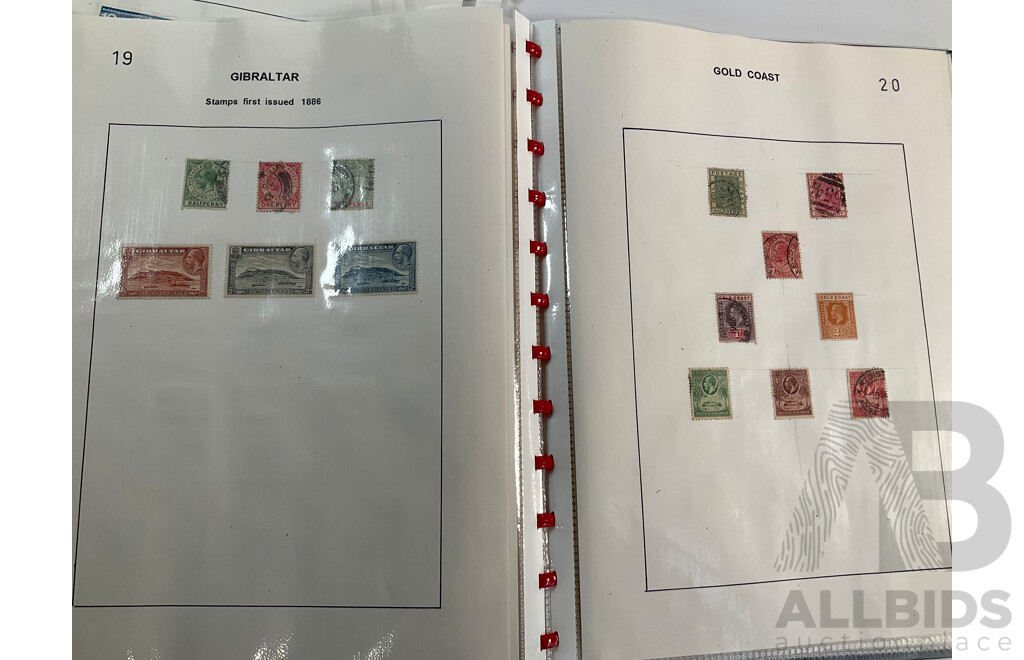 Album of Hinged Antique/Vintage Stamps Including Gambia, Germany, Gibraltar, Gold Coast, Greece, Georgia, Guadeloupe, Guatemala, Guyana, Haiti, Hedjaz, Hong Kong, Hungary, Iceland