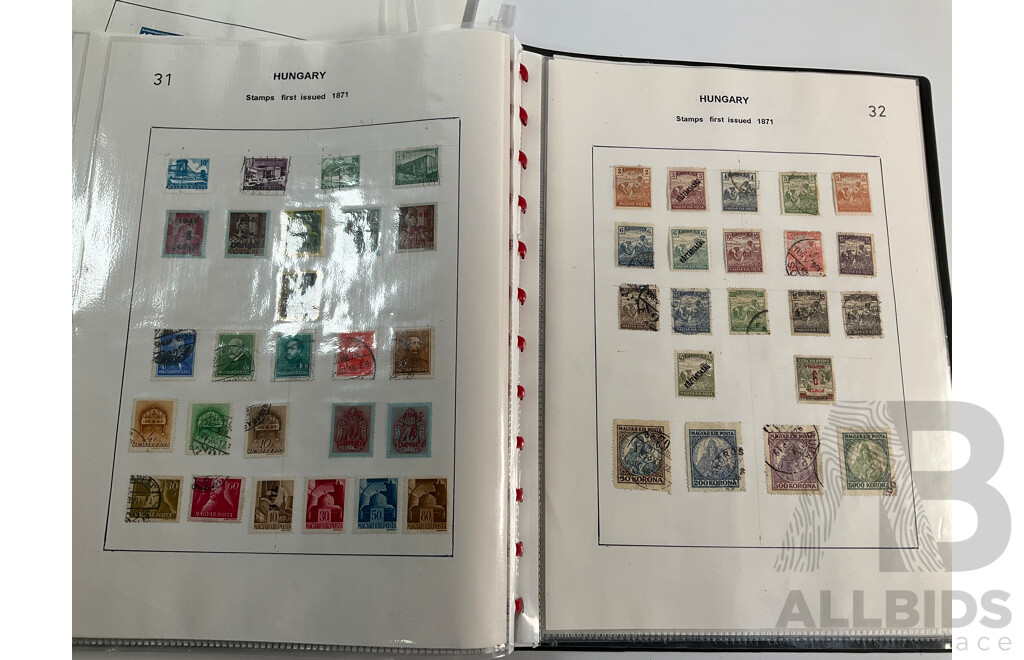 Album of Hinged Antique/Vintage Stamps Including Gambia, Germany, Gibraltar, Gold Coast, Greece, Georgia, Guadeloupe, Guatemala, Guyana, Haiti, Hedjaz, Hong Kong, Hungary, Iceland