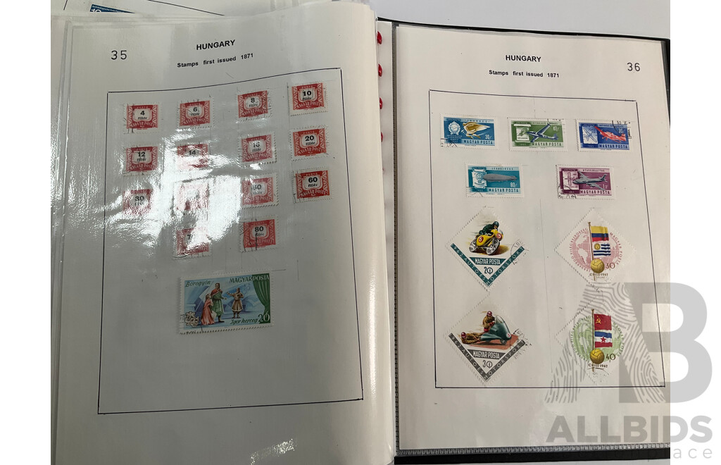 Album of Hinged Antique/Vintage Stamps Including Gambia, Germany, Gibraltar, Gold Coast, Greece, Georgia, Guadeloupe, Guatemala, Guyana, Haiti, Hedjaz, Hong Kong, Hungary, Iceland