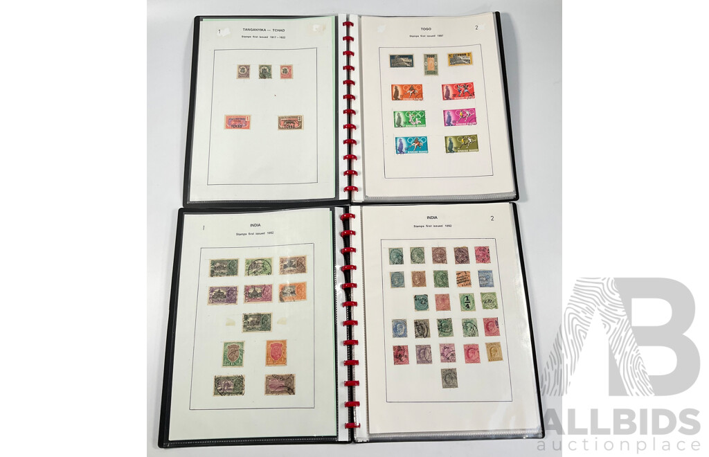 Two Albums of Vintage Stamps Including Transvaal, Togo, Tunesia, Turkey, India, Indonesia, Italy, Japan, Jamaica, Ivory Coast, Irish Fee State, Luxembourg, Liberia, Kedah, Kenya