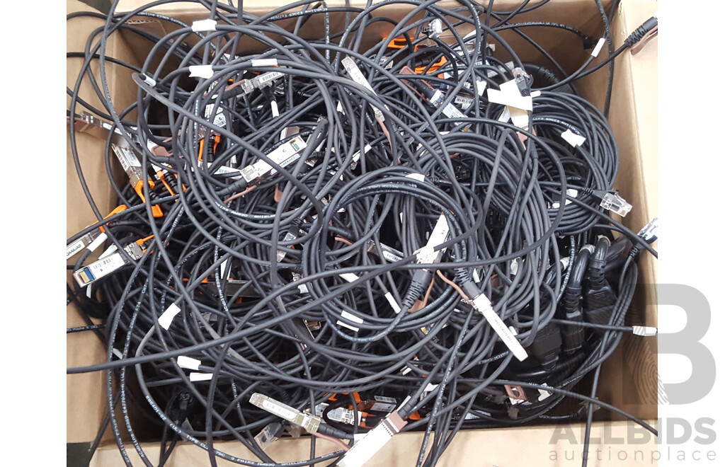 Bulk Lot of Rack Rails and Cables