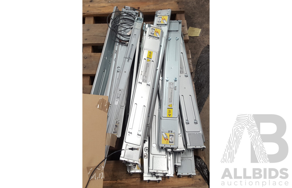 Bulk Lot of Rack Rails and Cables