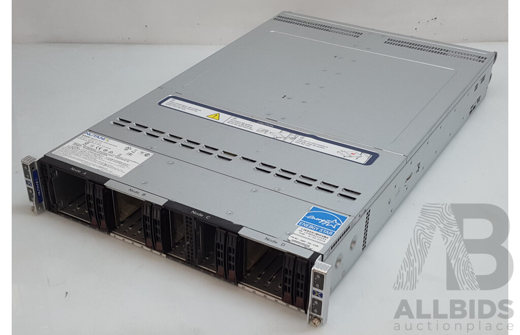 Nutanix (NXS2U4NS24G600) 4-Slot Multi-Node w/ 4 x Supermicro (X11DPT-B-G6-NI22) Dual Intel Xeon GOLD (6126) 2.60GHz-3.70GHz 12-Core CPU 384GB DDR4 Nodes