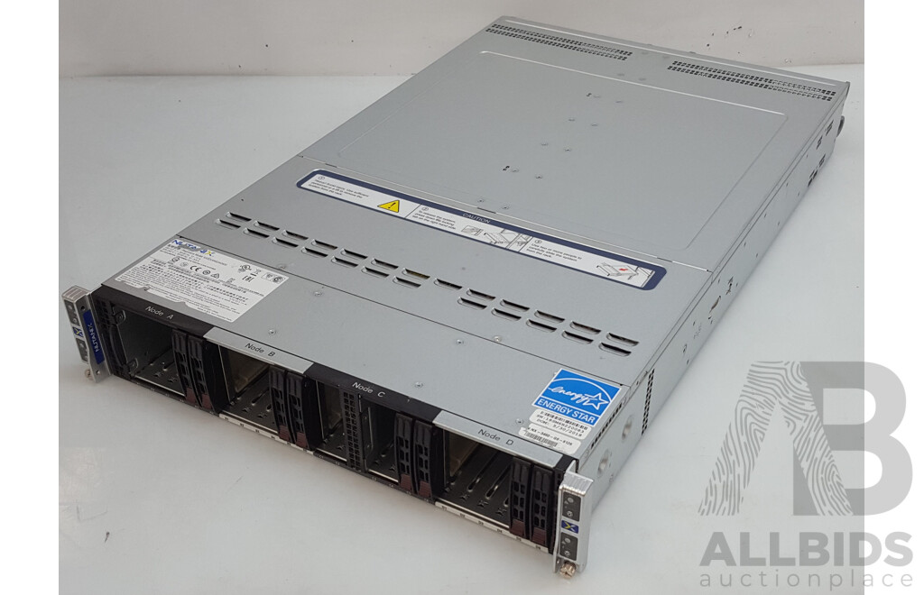 Nutanix (NXS2U4NS24G600) 4-Slot Multi-Node w/ 4 x Supermicro (X11DPT-B-G6-NI22) Dual Intel Xeon GOLD (6126) 2.60GHz-3.70GHz 12-Core CPU 384GB DDR4 Nodes