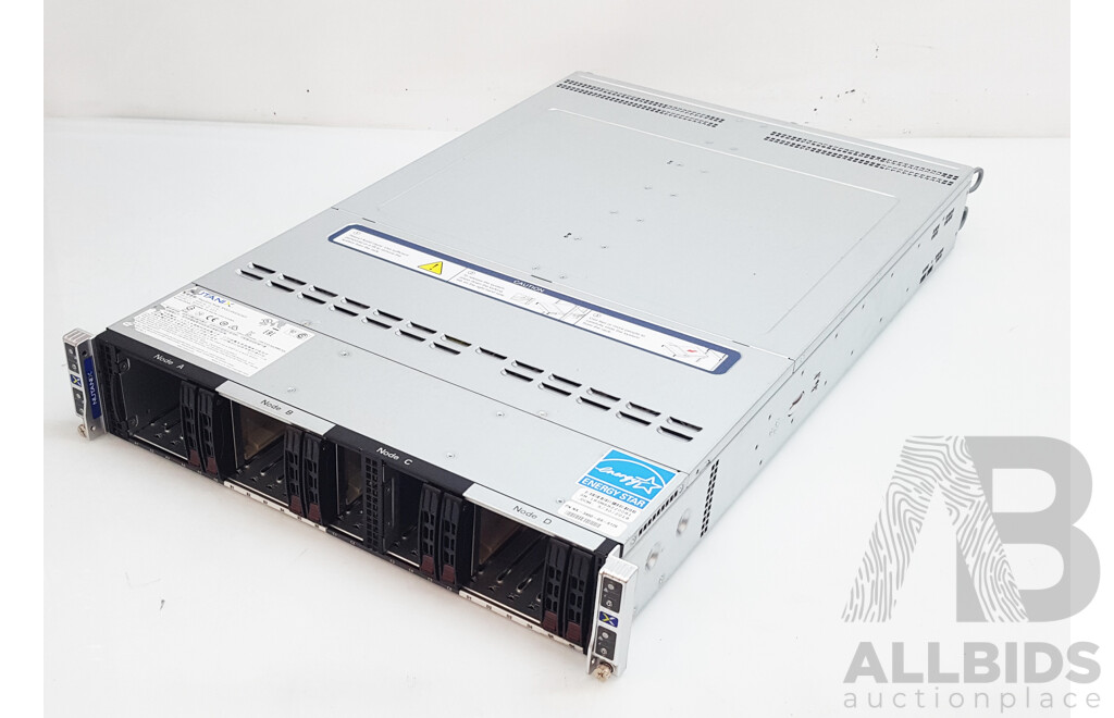 Nutanix (NXS2U4NS24G600) 4-Slot Multi-Node w/ 4 x Supermicro (X11DPT-B-G6-NI22) Dual Intel Xeon GOLD (6126) 2.60GHz-3.70GHz 12-Core CPU 384GB DDR4 Nodes