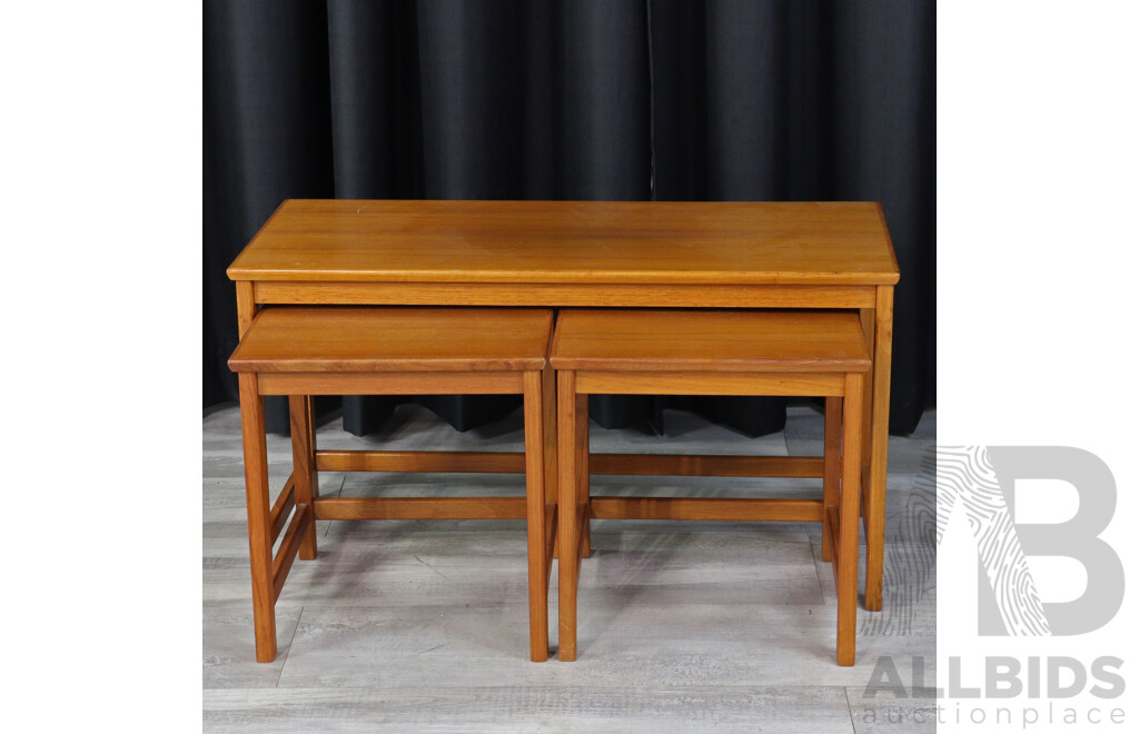 Nest of Three Teak Side Tables
