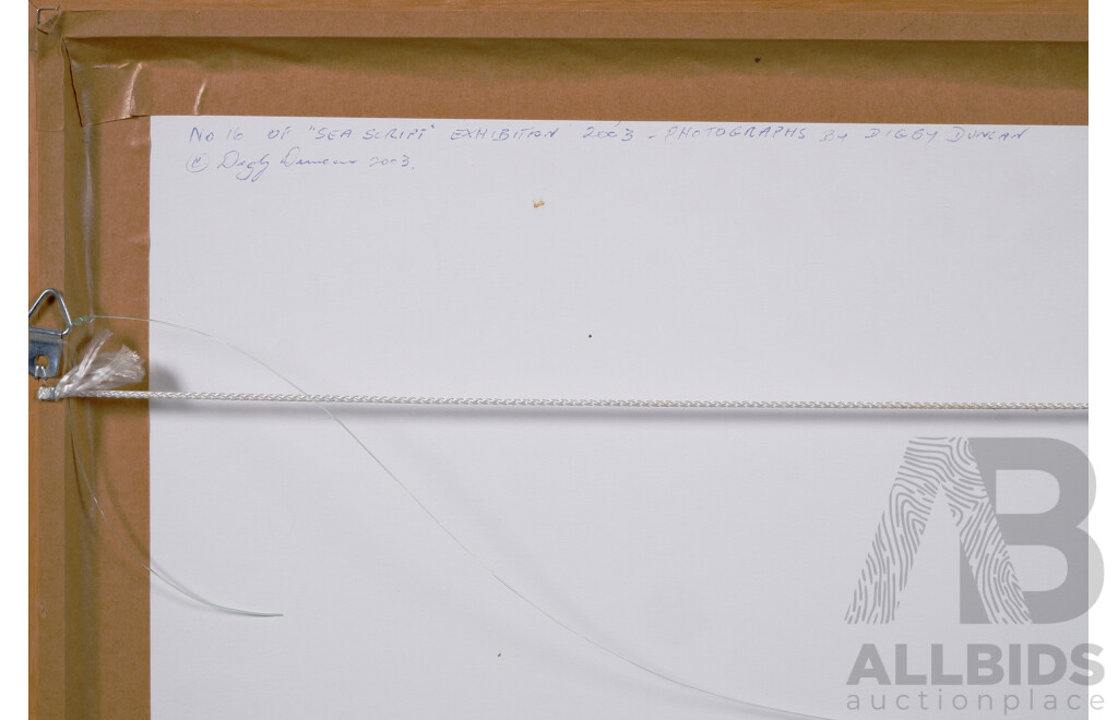 Digby Duncan, (20th Century, Australian), No.16 of 'Sea Script' Exhibition (2003), Edition 1 of 7, Photograph, 53 x 64 cm (frame)