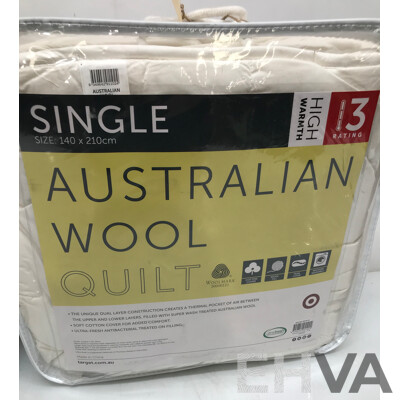 Posture Support Foam Underlay and Australian Wool Single Size Quilt - Lot of 2