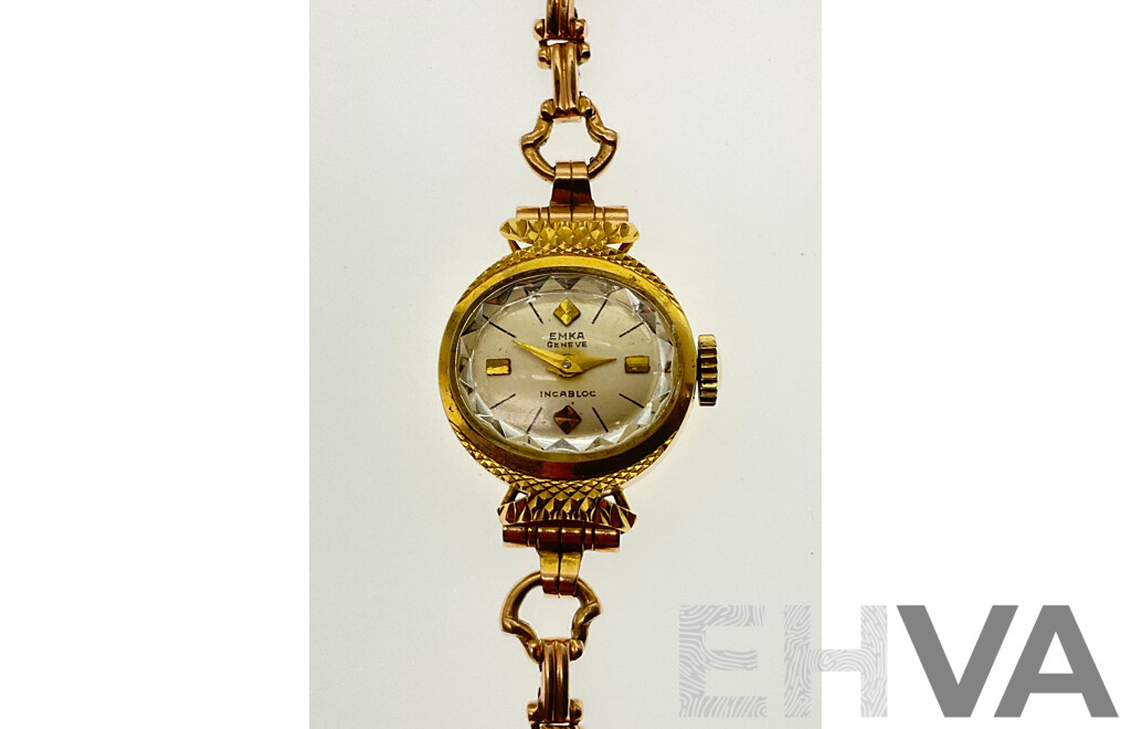 Women's Vintage Emka Geneve Dress Watch with 18ct Gold Case, Swiss Made