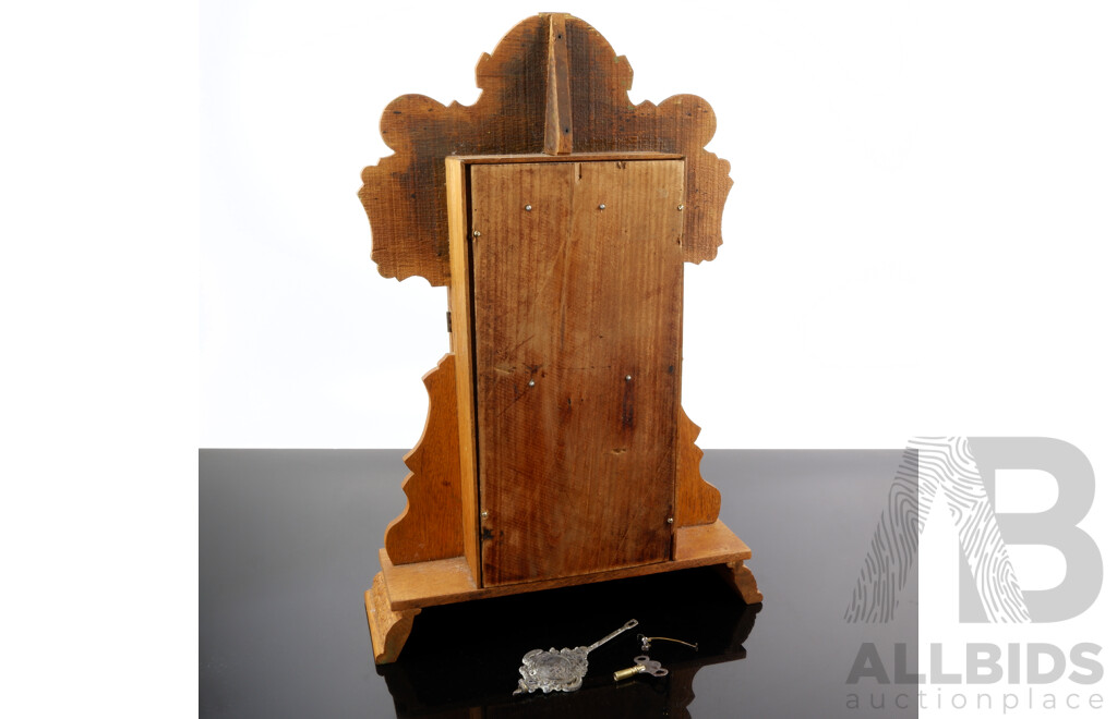 Antique Oak Gingerbread Mantle Chiming Clock