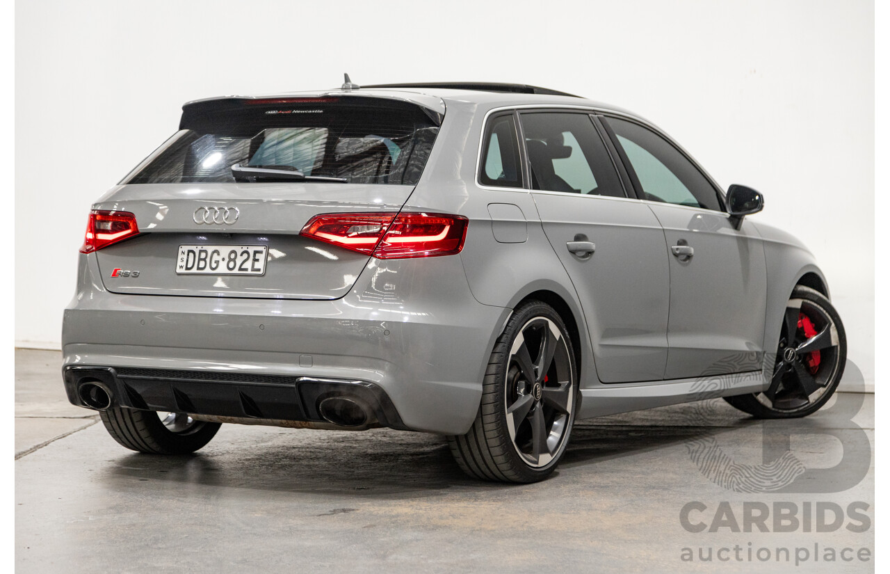 10/2015 Audi RS3 Sportback Quattro (AWD) 8V 5d Hatchback Nardo Grey Turbo 2.5L