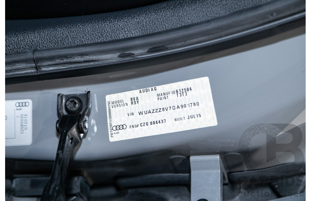 10/2015 Audi RS3 Sportback Quattro (AWD) 8V 5d Hatchback Nardo Grey Turbo 2.5L