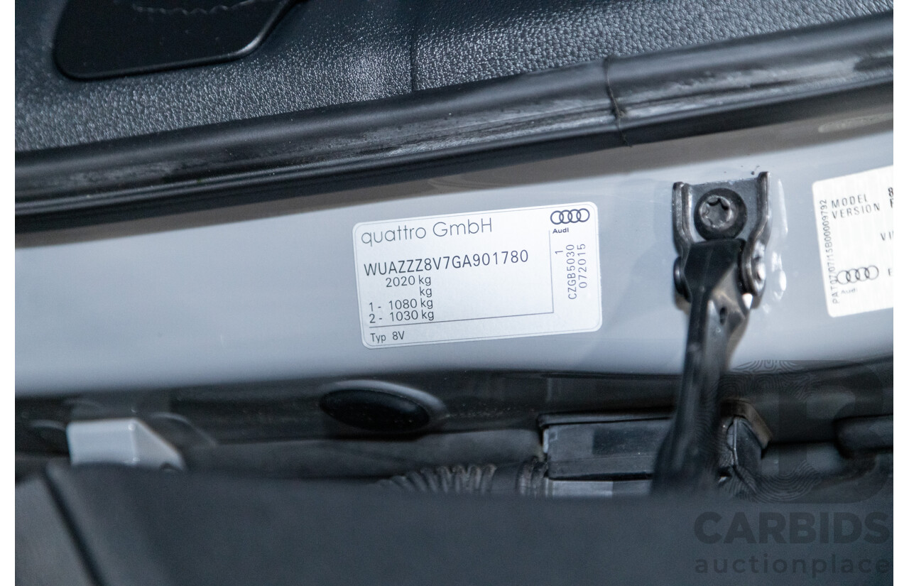 10/2015 Audi RS3 Sportback Quattro (AWD) 8V 5d Hatchback Nardo Grey Turbo 2.5L