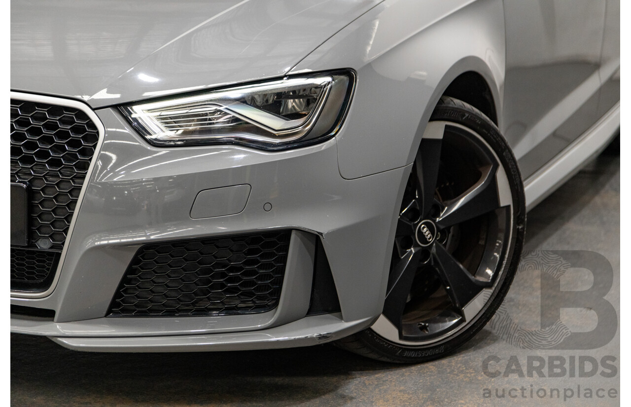 10/2015 Audi RS3 Sportback Quattro (AWD) 8V 5d Hatchback Nardo Grey Turbo 2.5L