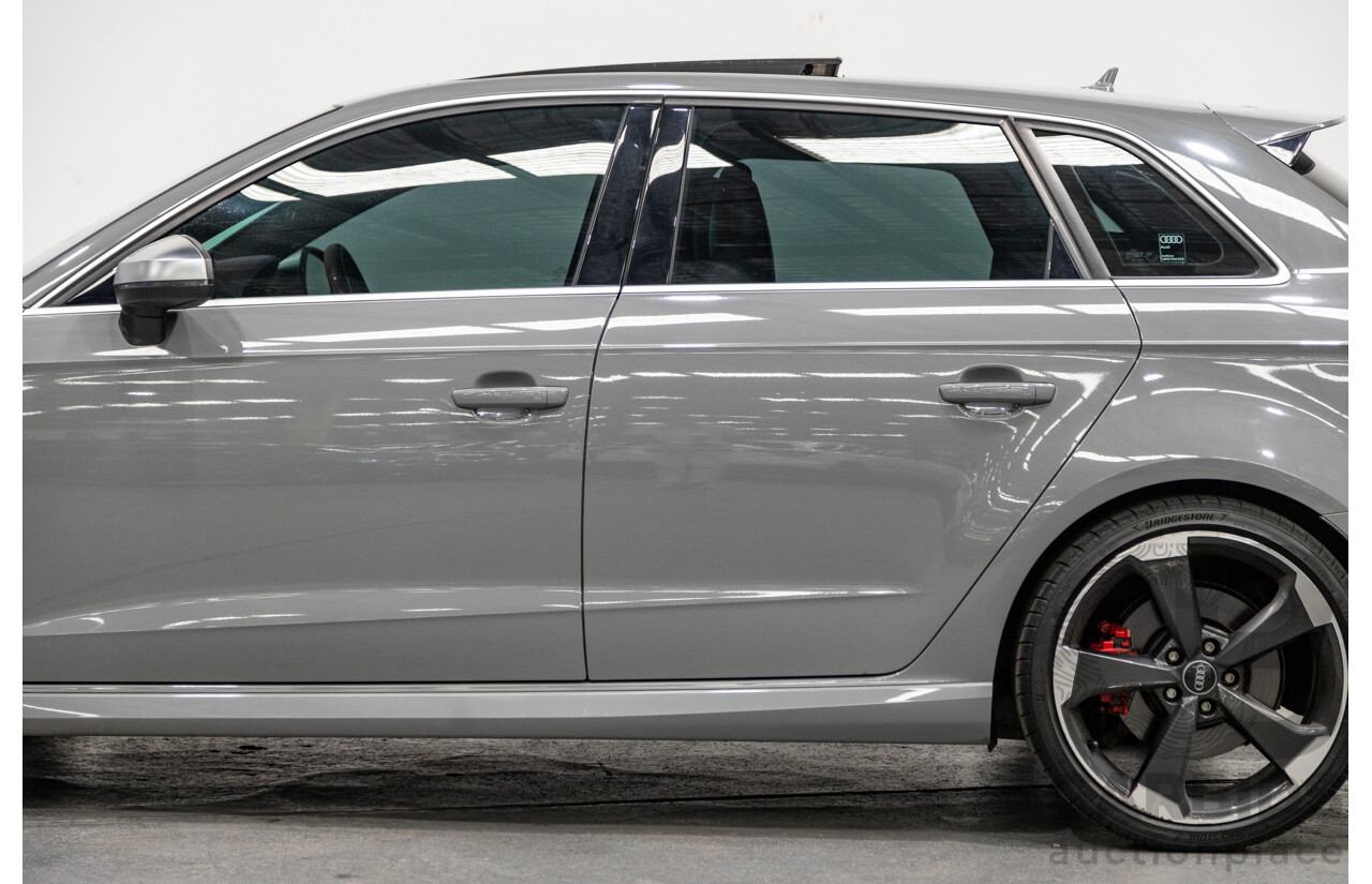 10/2015 Audi RS3 Sportback Quattro (AWD) 8V 5d Hatchback Nardo Grey Turbo 2.5L