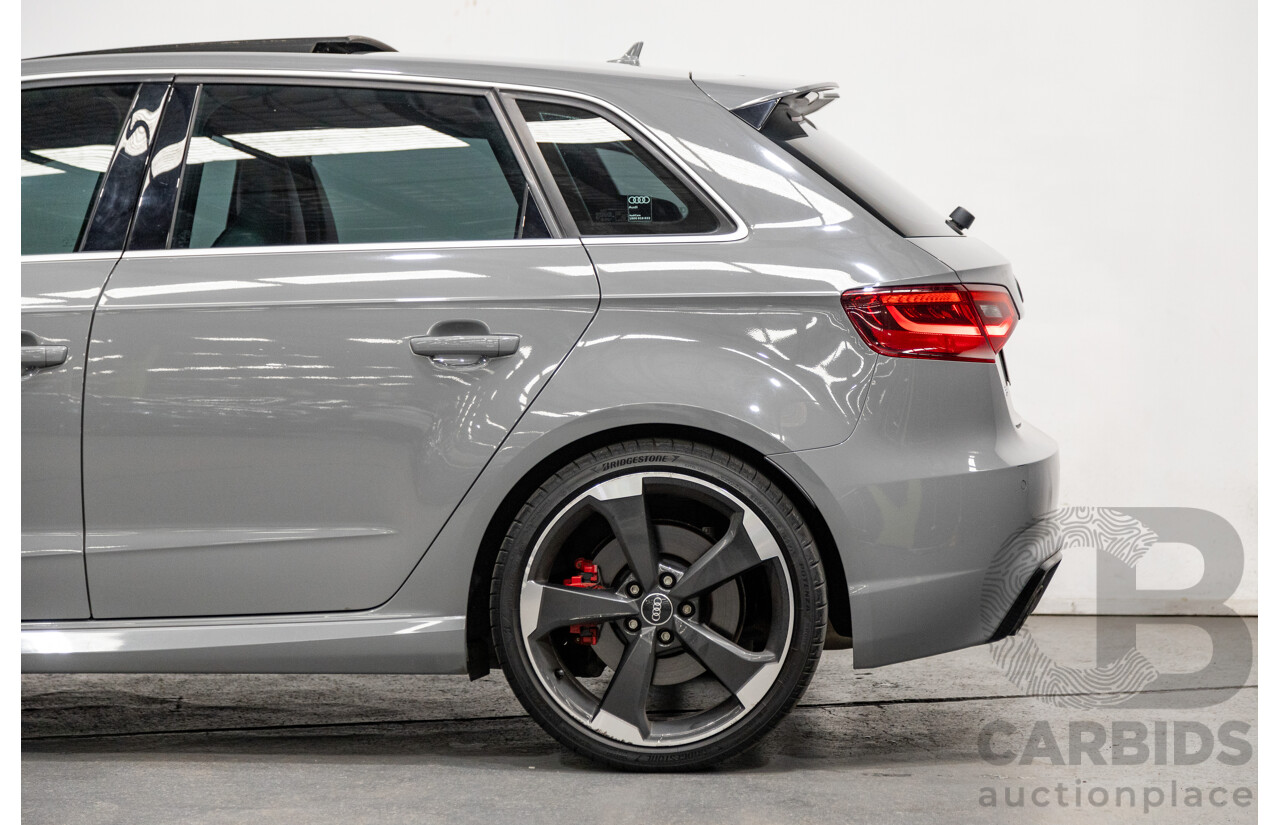 10/2015 Audi RS3 Sportback Quattro (AWD) 8V 5d Hatchback Nardo Grey Turbo 2.5L