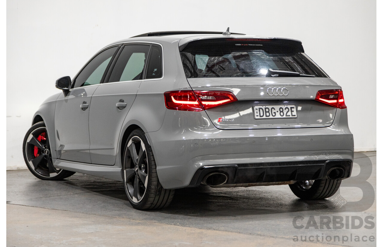 10/2015 Audi RS3 Sportback Quattro (AWD) 8V 5d Hatchback Nardo Grey Turbo 2.5L