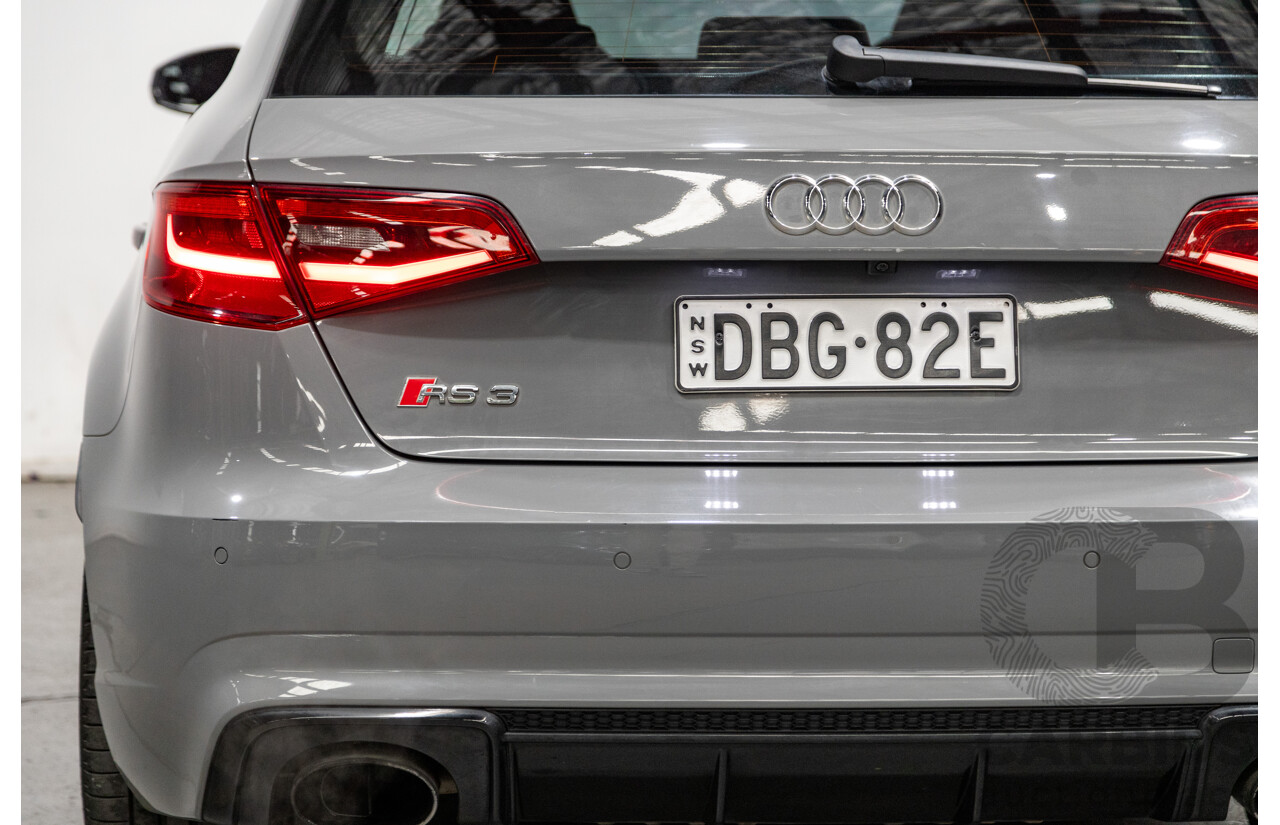 10/2015 Audi RS3 Sportback Quattro (AWD) 8V 5d Hatchback Nardo Grey Turbo 2.5L